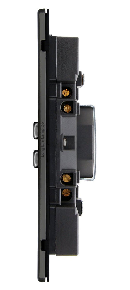 Polished Black Nickel USB Double Wall Plug Socket 2 Gang 13A with 2 USB Charger Port Outlets Plate N776GME - Energy Light Bulbs - Free delivery on all orders
