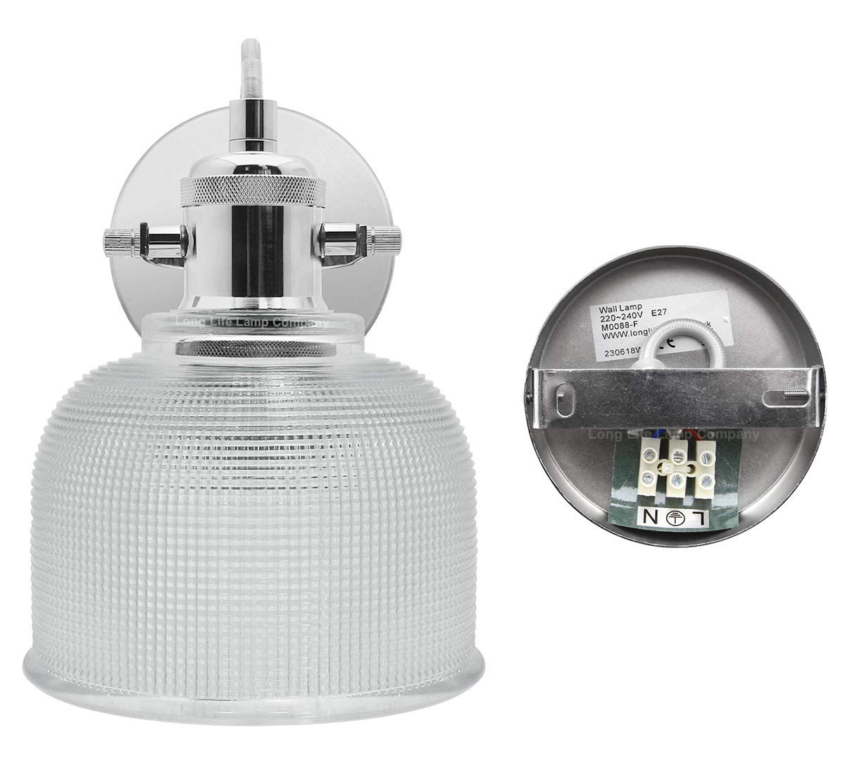 Polished Chrome Adjustable Vintage Wall Light Impressed Pattern - Energy Light Bulbs - Free delivery on all orders
