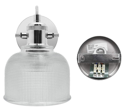 Polished Chrome Adjustable Vintage Wall Light Impressed Pattern - Energy Light Bulbs - Free delivery on all orders