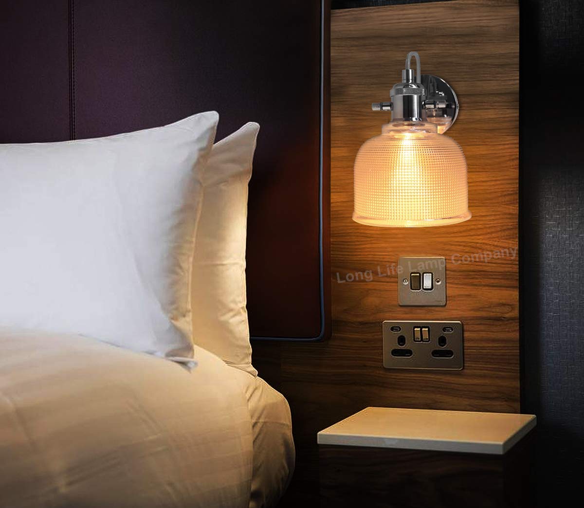 Polished Chrome Adjustable Vintage Wall Light Impressed Pattern - Energy Light Bulbs - Free delivery on all orders