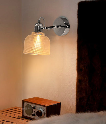 Polished Chrome Adjustable Vintage Wall Light Impressed Pattern - Energy Light Bulbs - Free delivery on all orders
