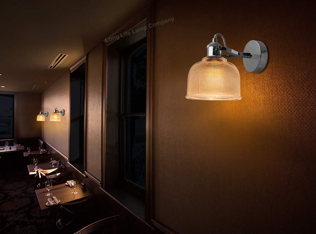 Polished Chrome Adjustable Vintage Wall Light Impressed Pattern - Energy Light Bulbs - Free delivery on all orders