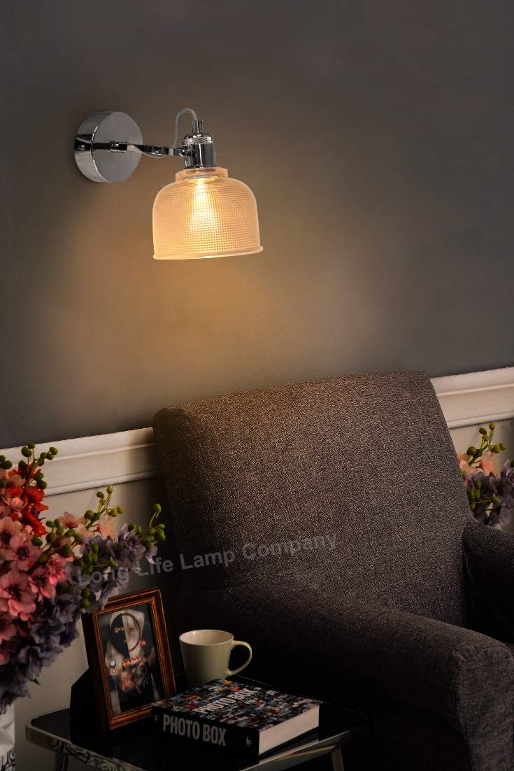 Polished Chrome Adjustable Vintage Wall Light Impressed Pattern - Energy Light Bulbs - Free delivery on all orders