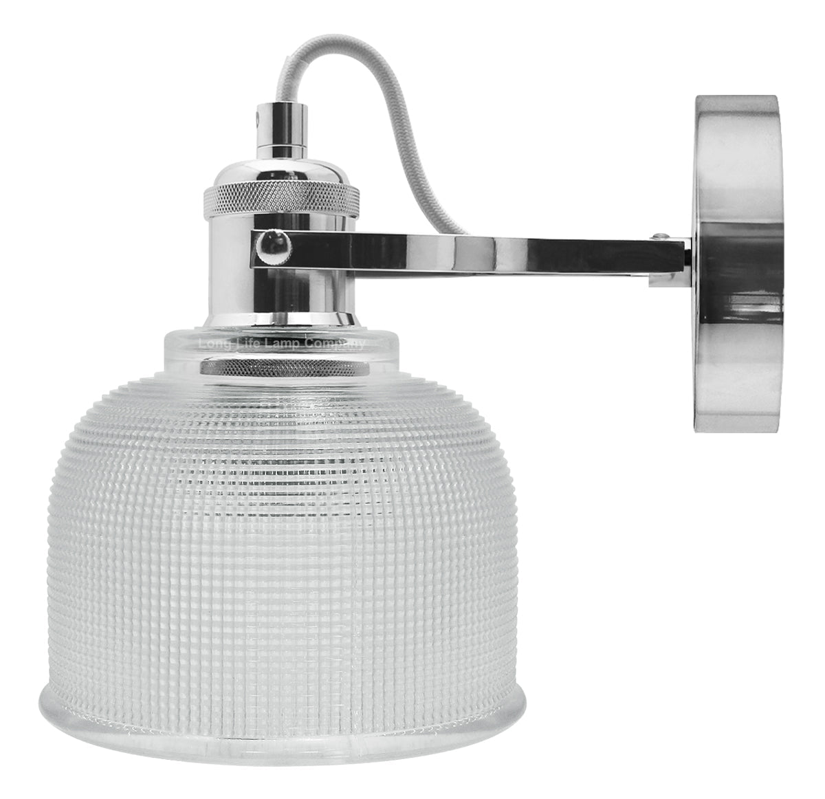 Polished Chrome Adjustable Vintage Wall Light Impressed Pattern - Energy Light Bulbs - Free delivery on all orders