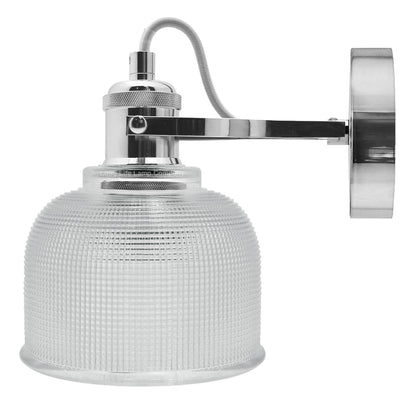 Polished Chrome Adjustable Vintage Wall Light Impressed Pattern - Energy Light Bulbs - Free delivery on all orders