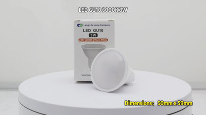 3W LED GU10 Light Bulb Warm White 3000K 5 Pack or 10 PACK