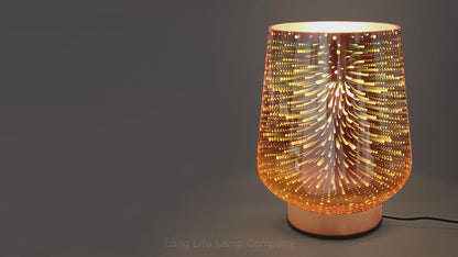 Modern Glass Table Lamp 3D Speckle Copper Finish CL001