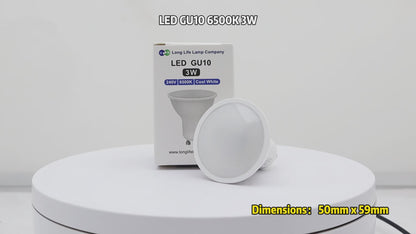 3W LED GU10 Light Bulb Cool White 6500K 5 Pack or 10 PACK