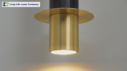 Slim Tubular Modern Black Marble Ceiling Pendant Lamp Shade Brass Holder H3072