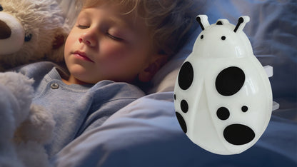 1W LED Night Light with Auto Sensor White Ladybug Plug In Dusk to Dawn A62W