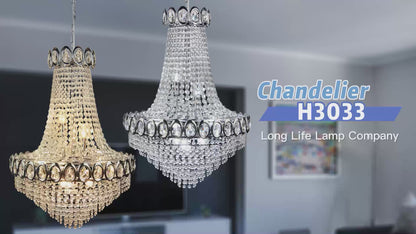 Large Crystal Pendant Chandelier Chrome Ceiling Light H3033