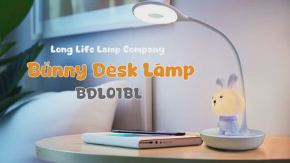 Blue Bunny LED Reading Light Touch Control Table Lamp USB Rechargeable BDL01BL