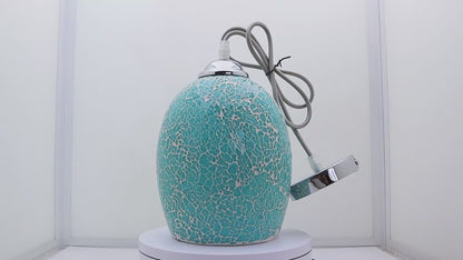 Vintage Ceiling Crackle Blue Mosaic Glass Pendant Light K420