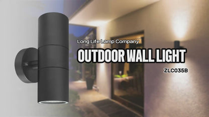 2 Pack Modern Black Double Up Down Outdoor Stainless Steel Wall Light ZLC035B