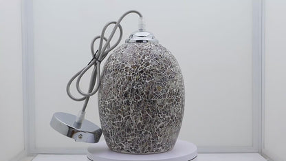 Vintage Ceiling Crackle Grey Mosaic Glass Pendant Light K425