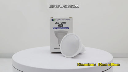 2W LED GU10 Light Bulb Cool White 6500K 5 Pack or 10 PACK