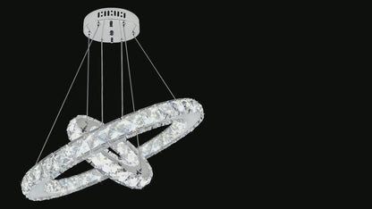 Modern Round LED Ring Chandelier Ceiling Light 24W Cool White 6000K M0171