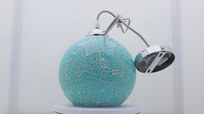 Vintage Ceiling Crackle Blue Mosaic Globe Glass Pendant Light K419