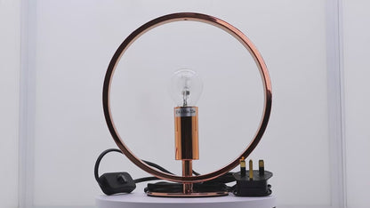Modern Copper Table Lamp Ring Shade Bedside Desk Lamp M0176