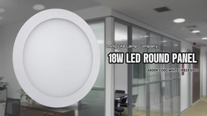 18w LED Round Recessed Ceiling Panel Light Ultra Slim Cool White 6500K