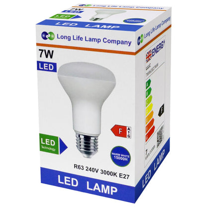 R63 LED Reflector Bulb 7W E27 60W Equivalent - Free delivery on all orders