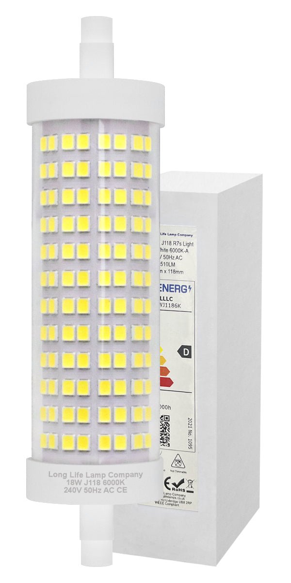 R7S 118mm LED Bulb J118 Halogen Linear Replacement 18w 6000k For Flood Lights - Energy Light Bulbs - Free delivery on all orders