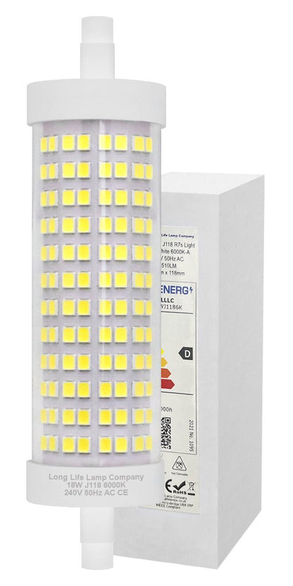 R7S 118mm LED Bulb J118 Halogen Linear Replacement 18w 6000k For Flood Lights - Energy Light Bulbs - Free delivery on all orders