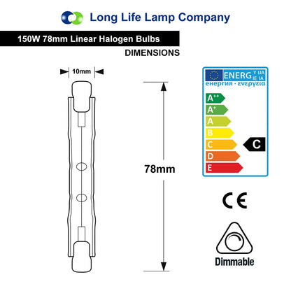 R7s J78 Halogen tube linear 150w - Energy Light Bulbs - Free delivery on all orders