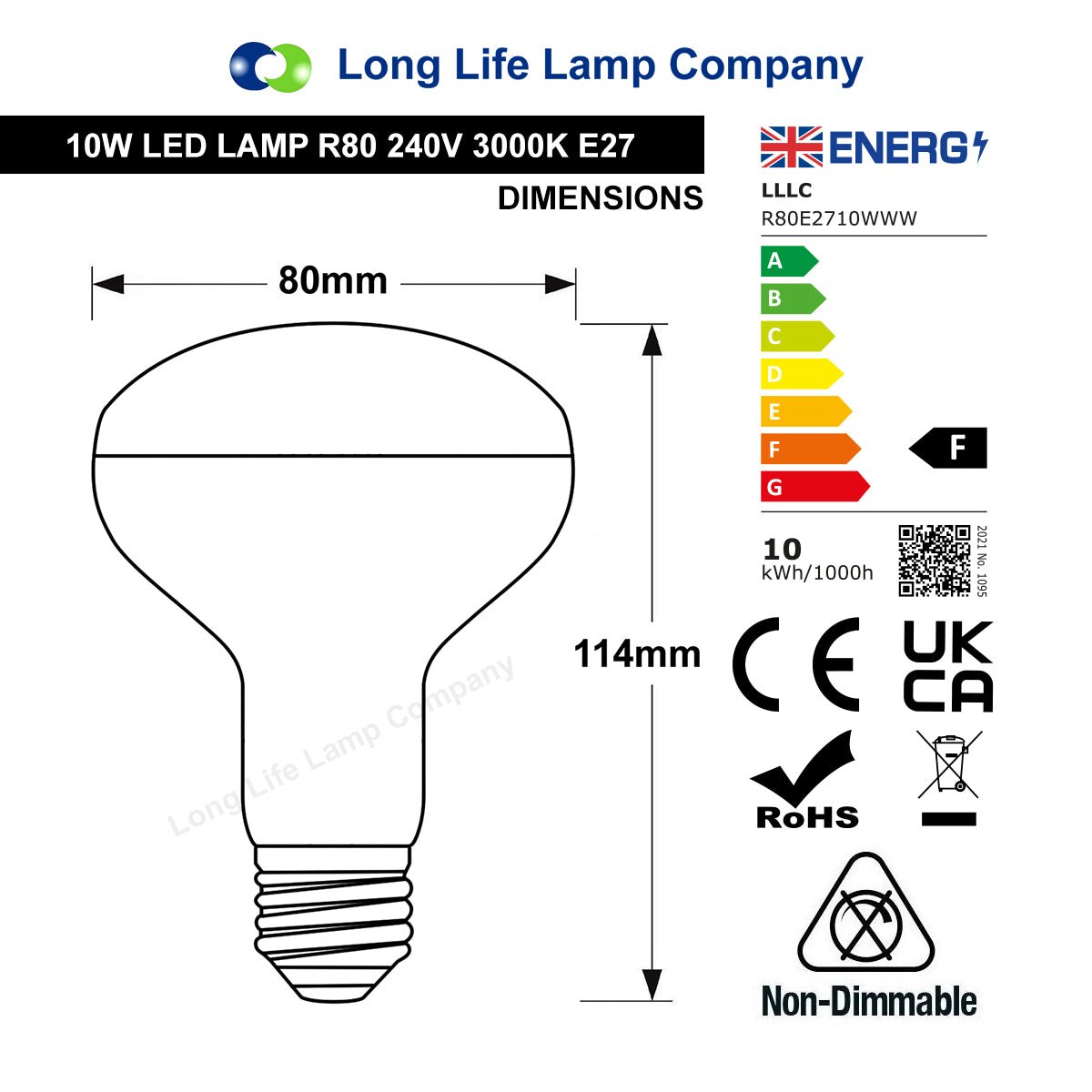 R80 LED 10w E27 Replacement For Reflector R80 - Free delivery on all orders