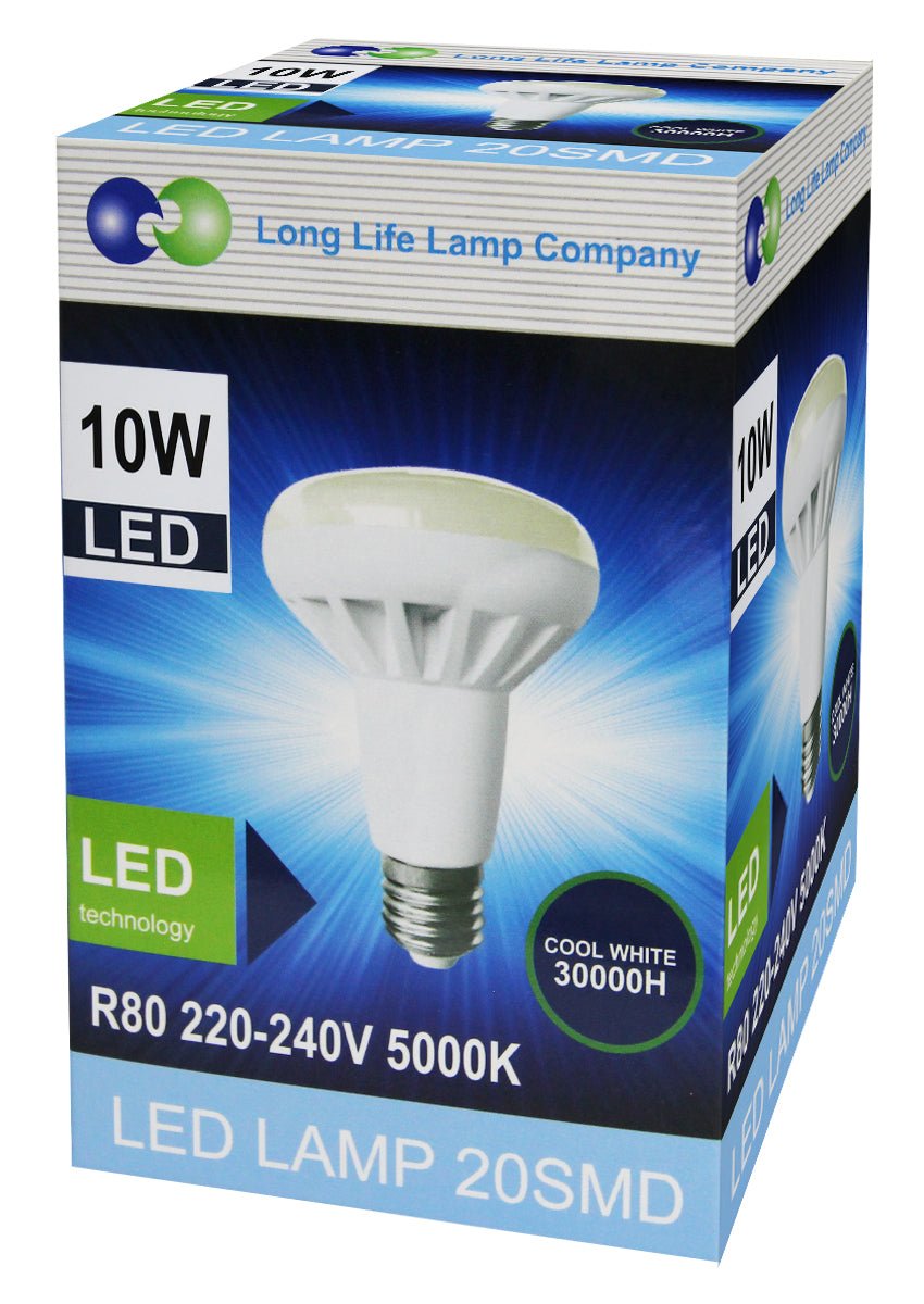 R80 LED Reflector Bulb 10W Cool White 5000K E27 - Energy Light Bulbs - Free delivery on all orders
