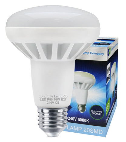 R80 LED Reflector Bulb 10W Cool White 5000K E27 - Energy Light Bulbs - Free delivery on all orders