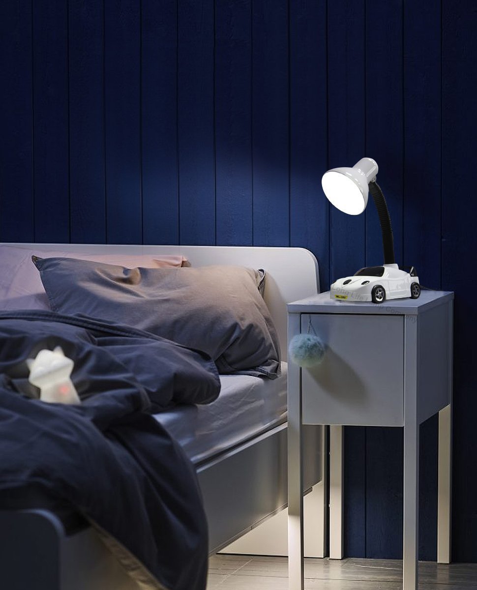 Racing Car Desk Lamp Flexible White and Black - Energy Light Bulbs - Free delivery on all orders