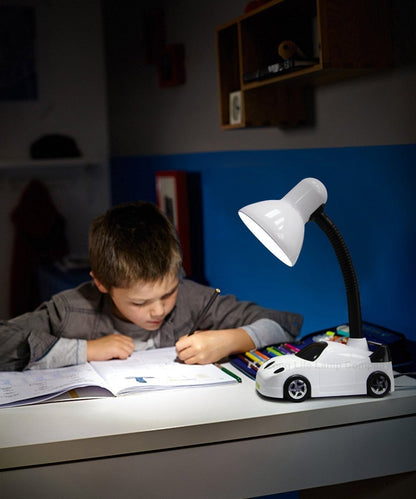 Racing Car Desk Lamp Flexible White and Black - Energy Light Bulbs - Free delivery on all orders