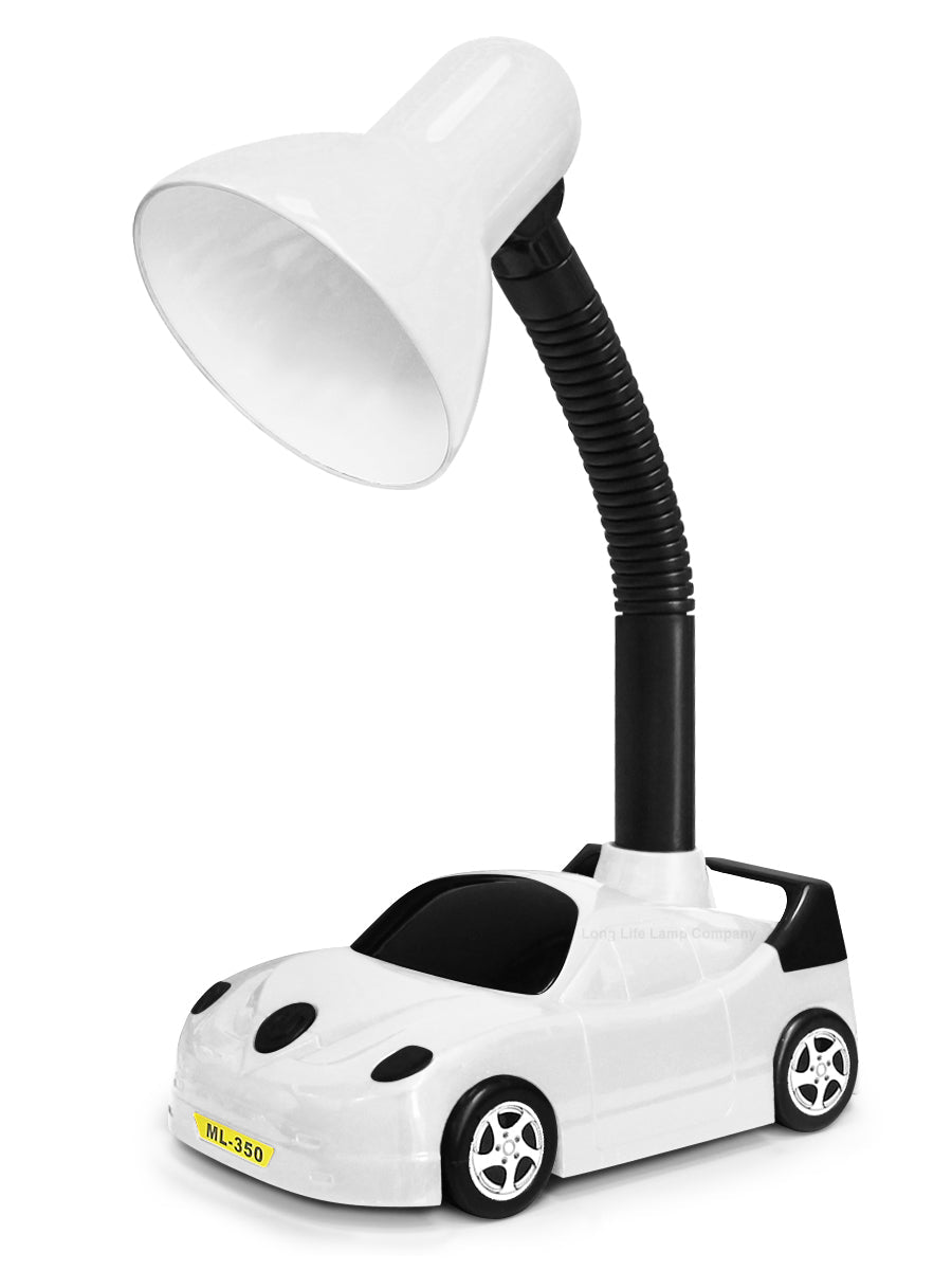 Racing Car Desk Lamp Flexible White and Black - Energy Light Bulbs - Free delivery on all orders