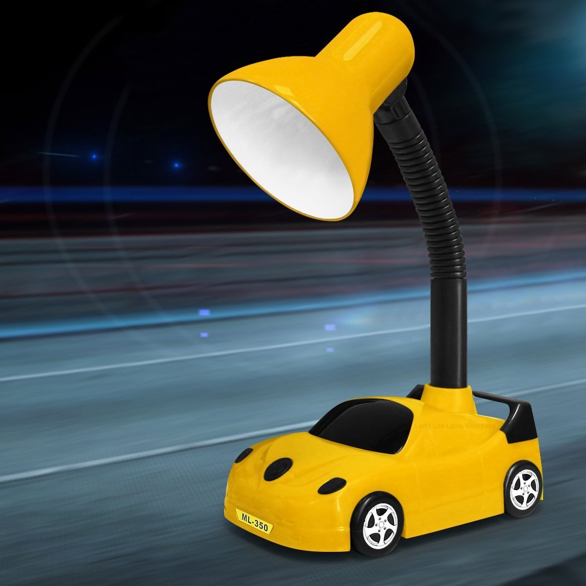 Racing Car Desk Lamp Flexible Yellow and Black - Energy Light Bulbs - Free delivery on all orders