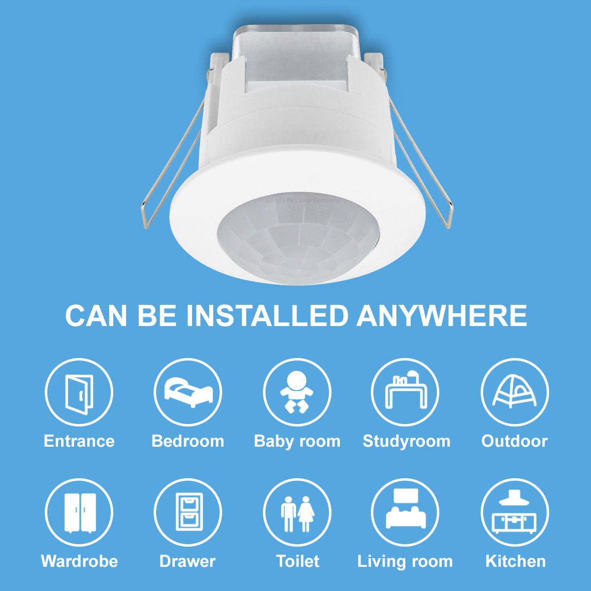 Recessed 360° Angle PIR Ceiling Occupancy Motion Sensor Detector Light Switch - Energy Light Bulbs - Free delivery on all orders