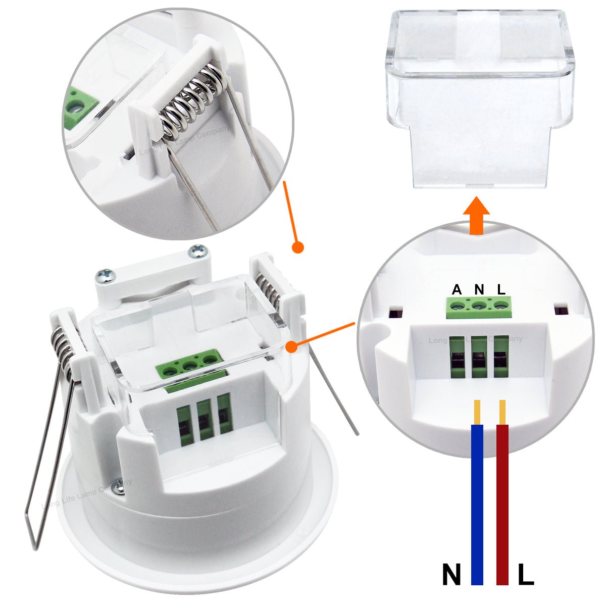 Recessed 360° Angle PIR Ceiling Occupancy Motion Sensor Detector Light Switch - Energy Light Bulbs - Free delivery on all orders