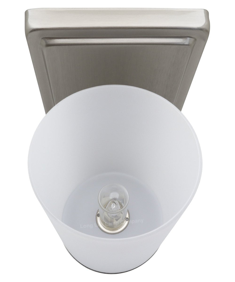Rectangular Brushed Chrome Frosted Glass Shade Wall Light IP44 with G9 LED 5w Warm White - Energy Light Bulbs - Free delivery on all orders