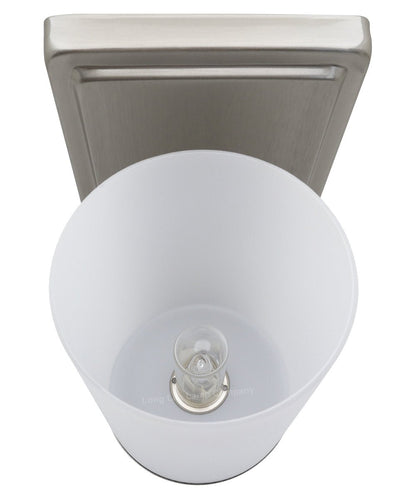 Rectangular Brushed Chrome Frosted Glass Shade Wall Light IP44 with G9 LED 5w Warm White - Energy Light Bulbs - Free delivery on all orders