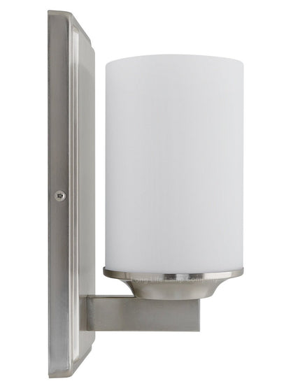 Rectangular Brushed Chrome Frosted Glass Shade Wall Light IP44 with G9 LED 5w Warm White - Energy Light Bulbs - Free delivery on all orders
