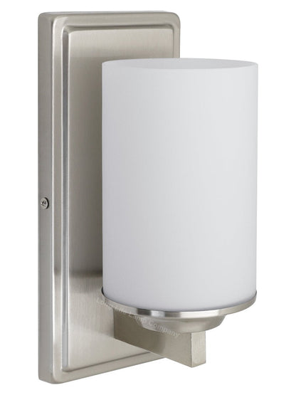 Rectangular Brushed Chrome Frosted Glass Shade Wall Light IP44 with G9 LED 5w Warm White - Energy Light Bulbs - Free delivery on all orders