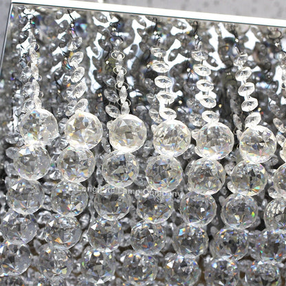 Rectangular Modern Crystal Ceiling Chandelier Droplet Effect Reflective Mirror Base - Energy Light Bulbs - Free delivery on all orders