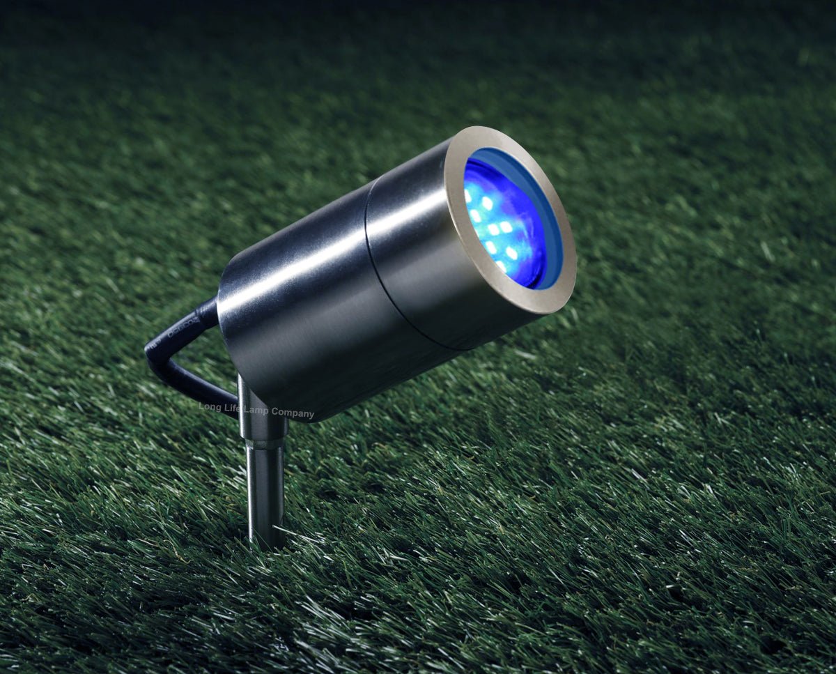 Red, Blue, Green 3w LED Spike Light (Adjustable) Stainless Steel - Energy Light Bulbs - Free delivery on all orders