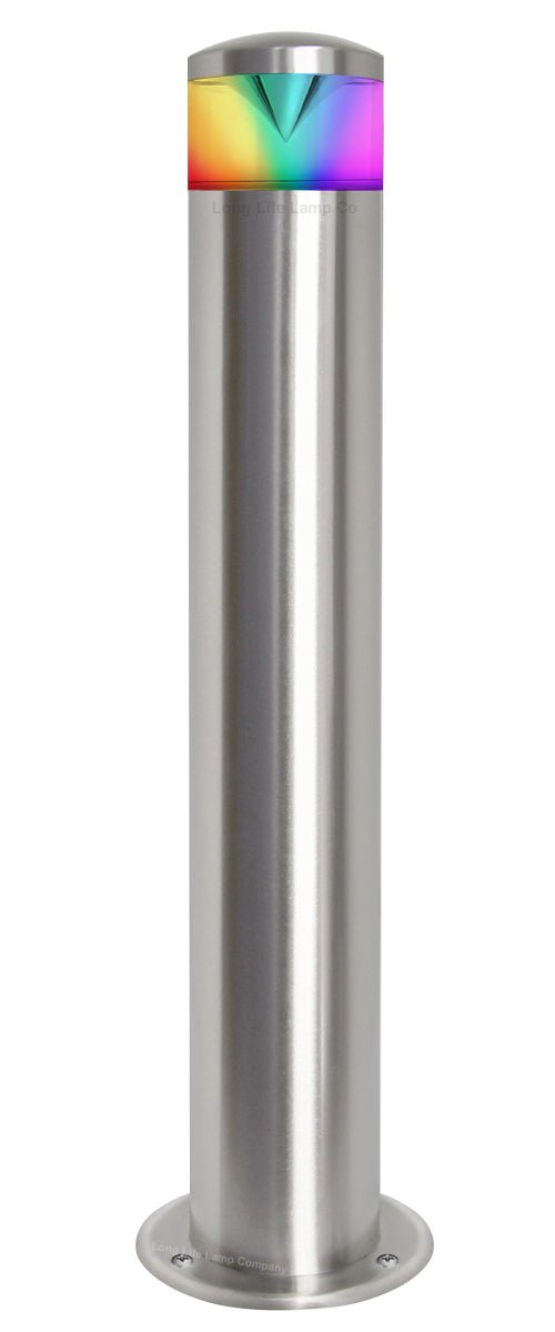 Red Blue Green Amber RGB Modern LED Bollard Post Light Stainless Steel - Energy Light Bulbs - Free delivery on all orders