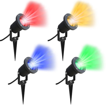 Red, Green, Blue, Yellow LED Outdoor Garden Spike - Energy Light Bulbs - Free delivery on all orders