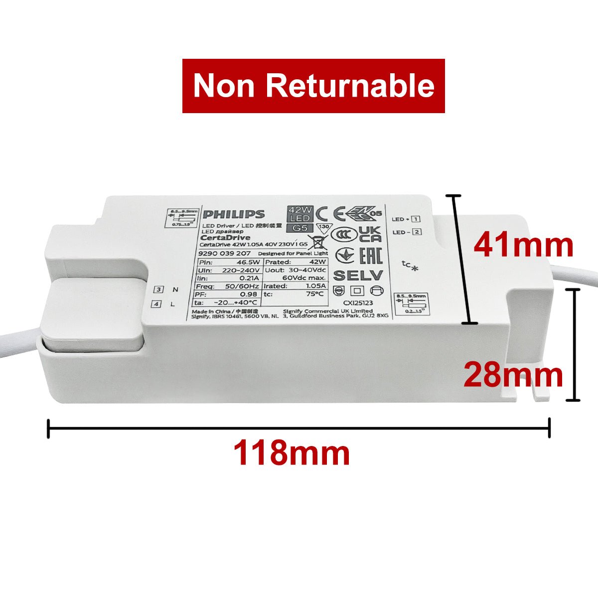 Replacement Driver for LED Panel 42W PHILIPS LED Drivers - Energy Light Bulbs - Free delivery on all orders