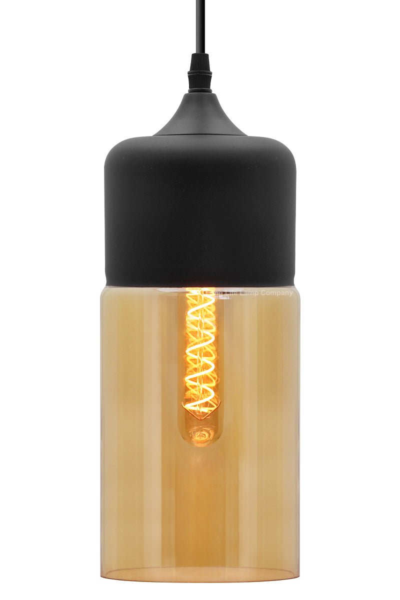 Retro Amber Glass Pendant Hanging Ceiling Light Shade Cylinder Nordic Lamp Holder H3001 - Energy Light Bulbs - Free delivery on all orders
