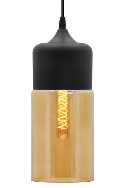 Retro Amber Glass Pendant Hanging Ceiling Light Shade Cylinder Nordic Lamp Holder H3001 - Energy Light Bulbs - Free delivery on all orders