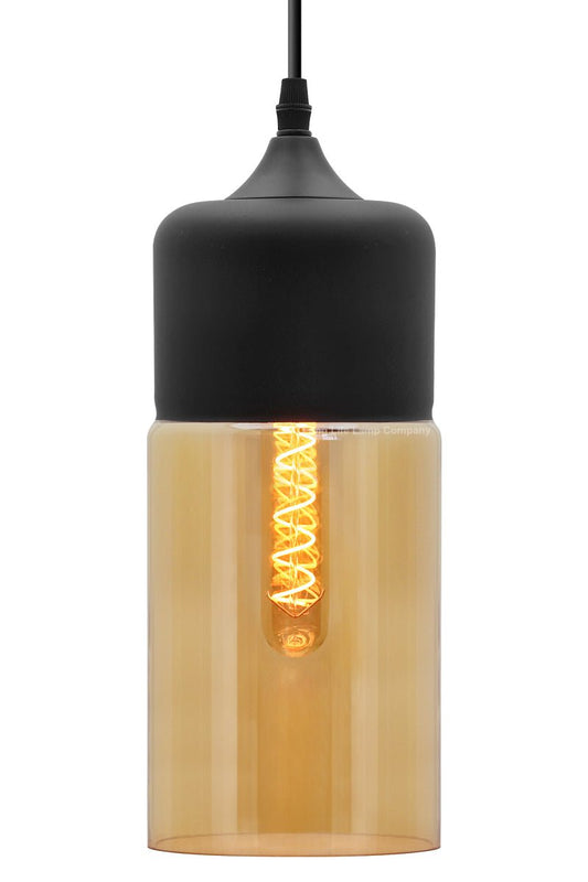 Retro Amber Glass Pendant Hanging Ceiling Light Shade Cylinder Nordic Lamp Holder H3001 - Energy Light Bulbs - Free delivery on all orders