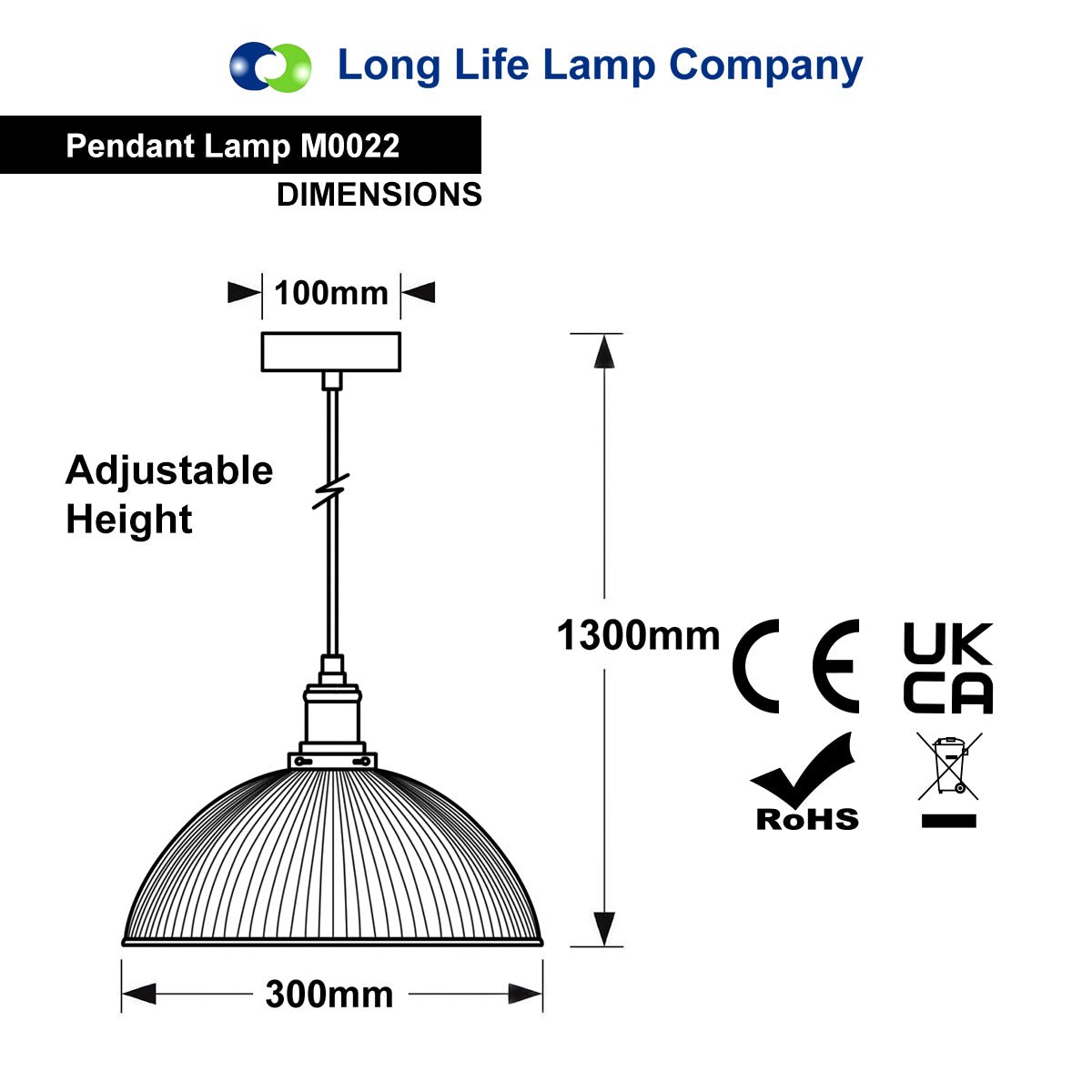 Retro Antique Silver Ceiling Pendant Light Ribbed Dome Glass Lamp Shade M0022 - Free delivery on all orders
